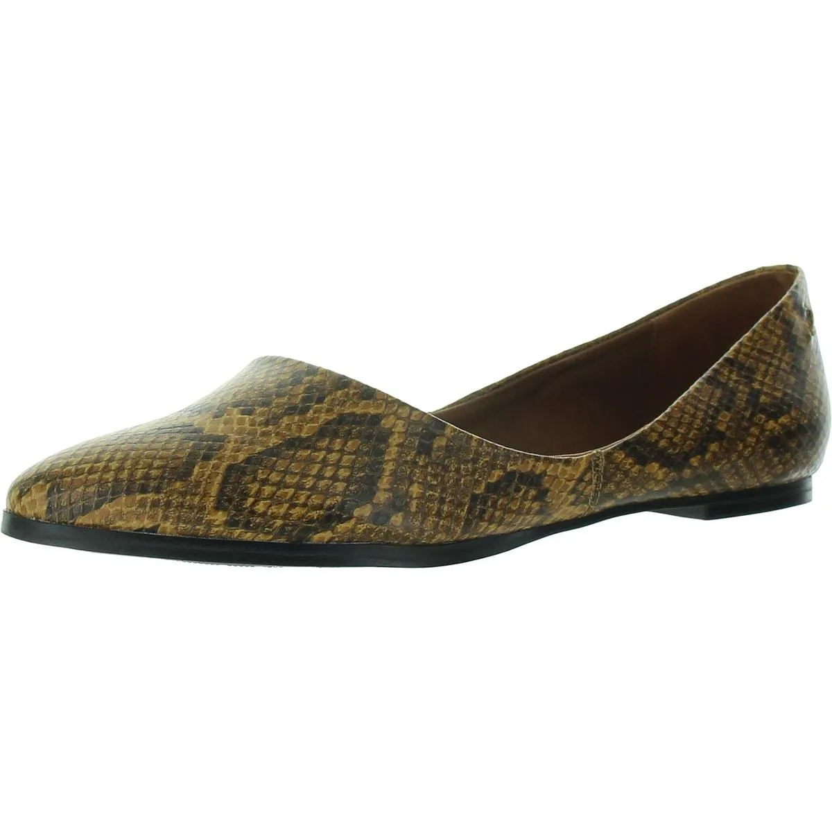 Hill 2 Womens Faux Leather Slip-On Ballet Flats