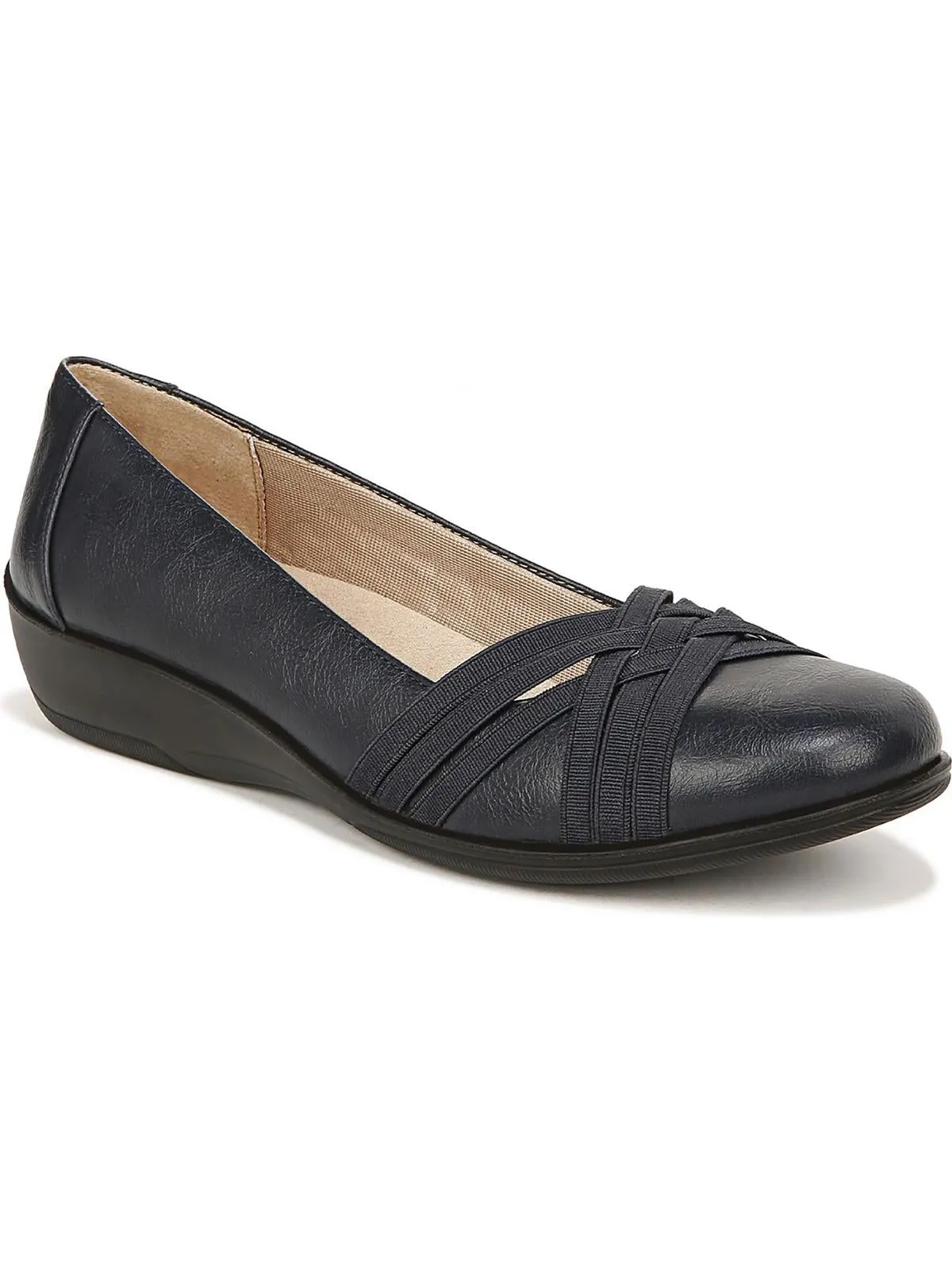 Incredible 2 Womens Faux Leather Comfort Insole Wedge Heels