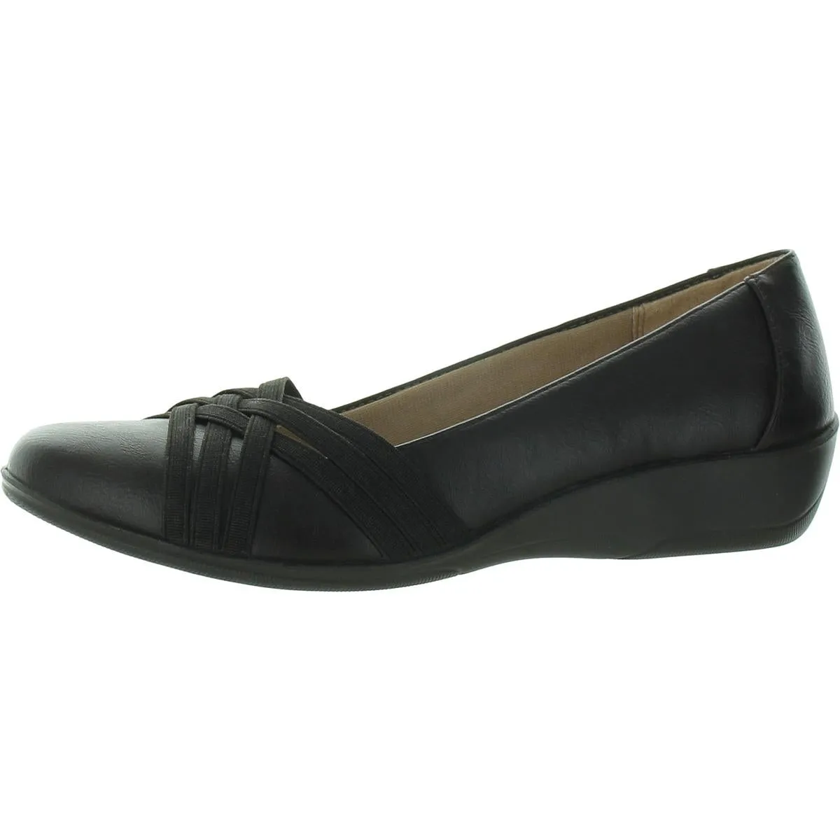Incredible 2 Womens Faux Leather Comfort Insole Wedge Heels