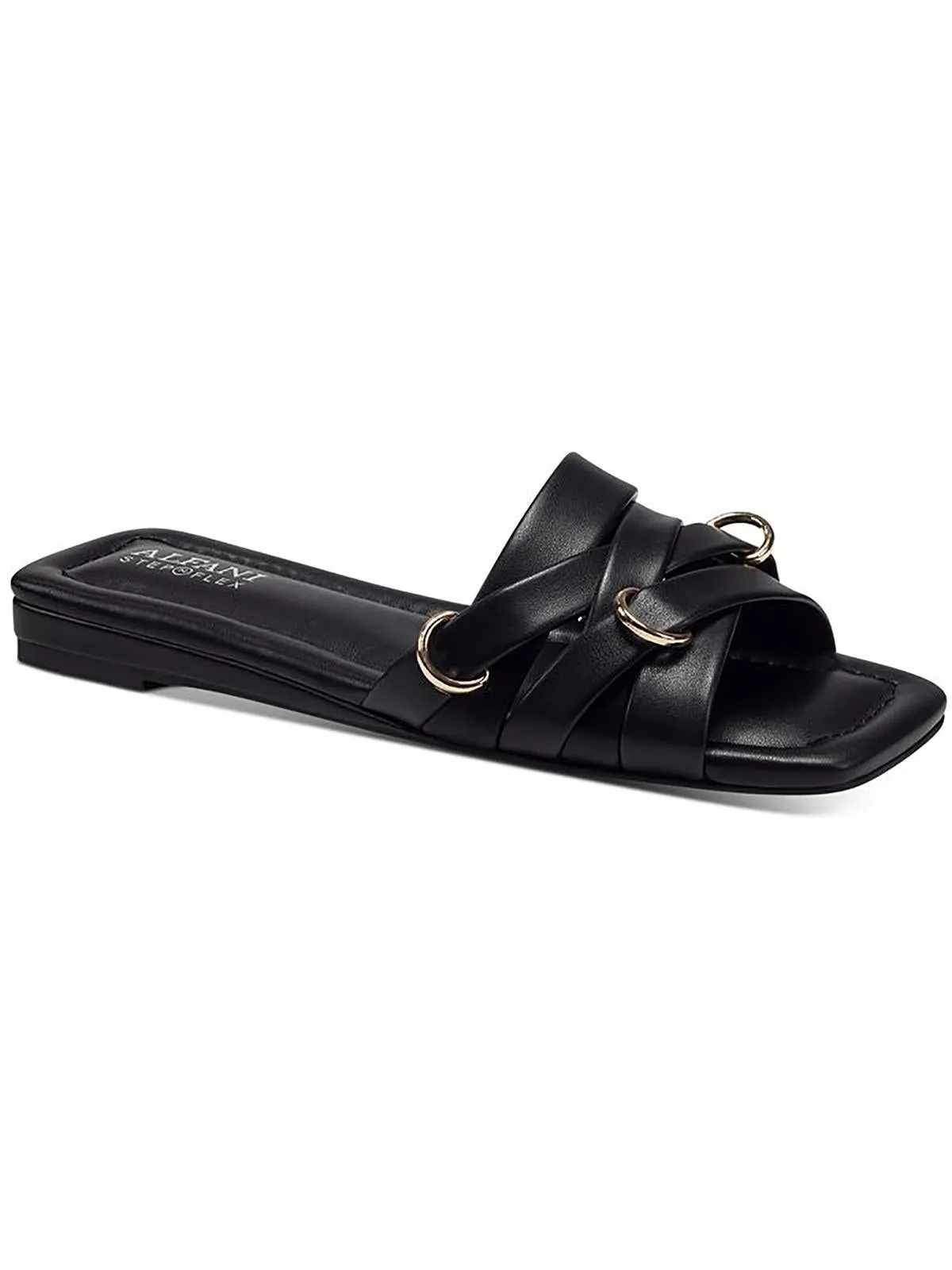 IVY Womens Faux Leather Open Toe Flatform Sandals