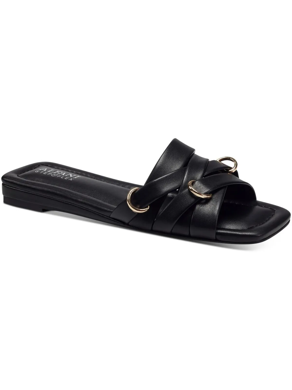 IVY Womens Faux Leather Open Toe Flatform Sandals