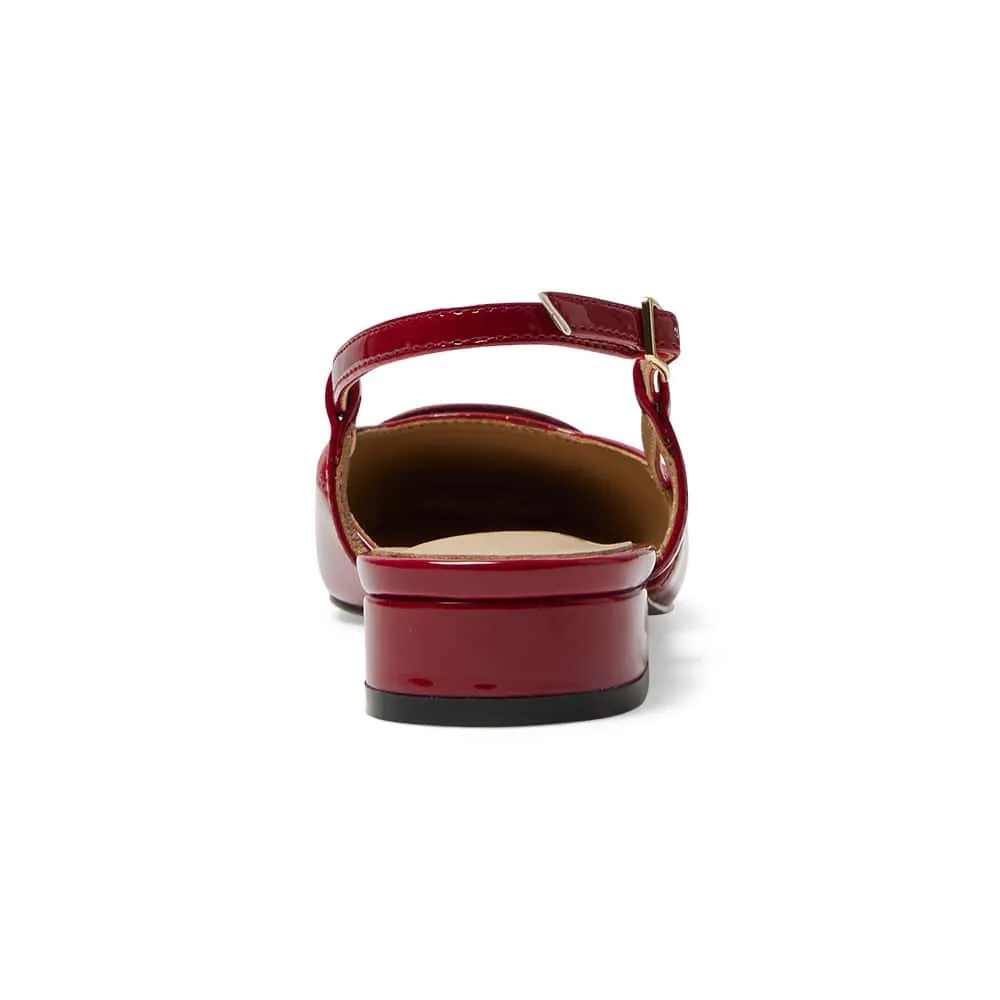 Jasmine Flat in Red Patent