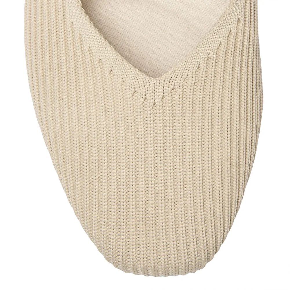 Jazz Flat in Beige Knit