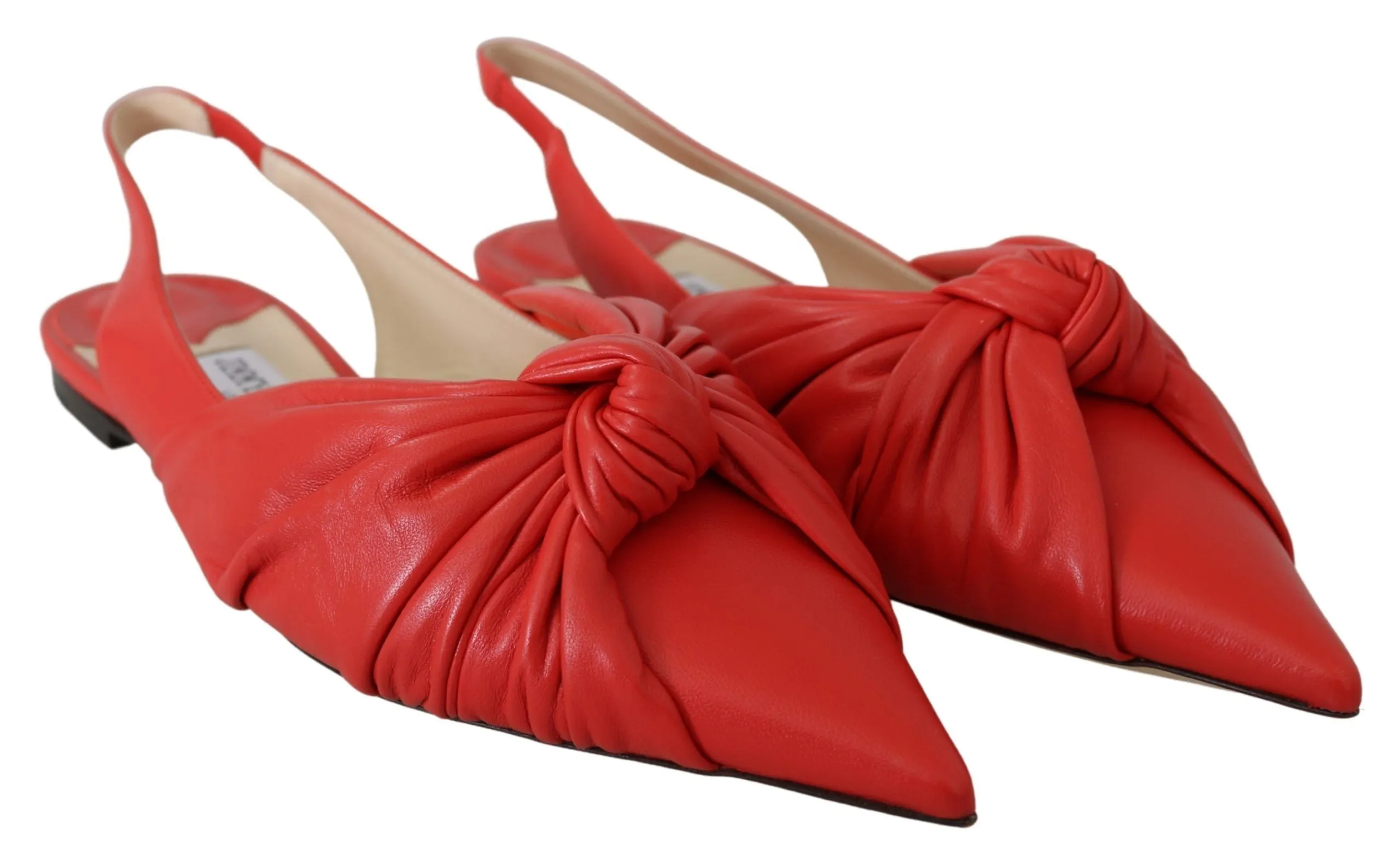 Jimmy Choo Chic  Pointed Toe Leather Women's Flats