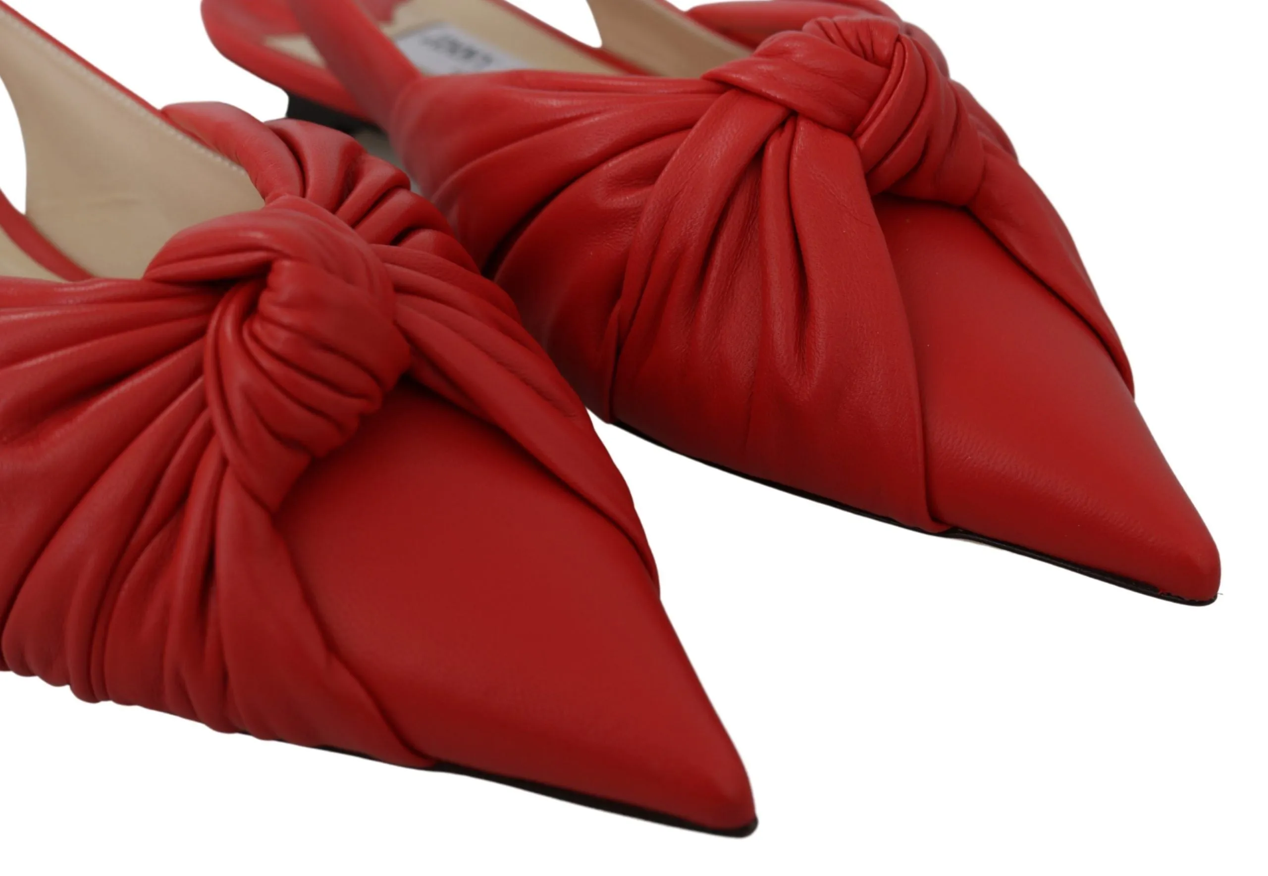 Jimmy Choo Chic  Pointed Toe Leather Women's Flats