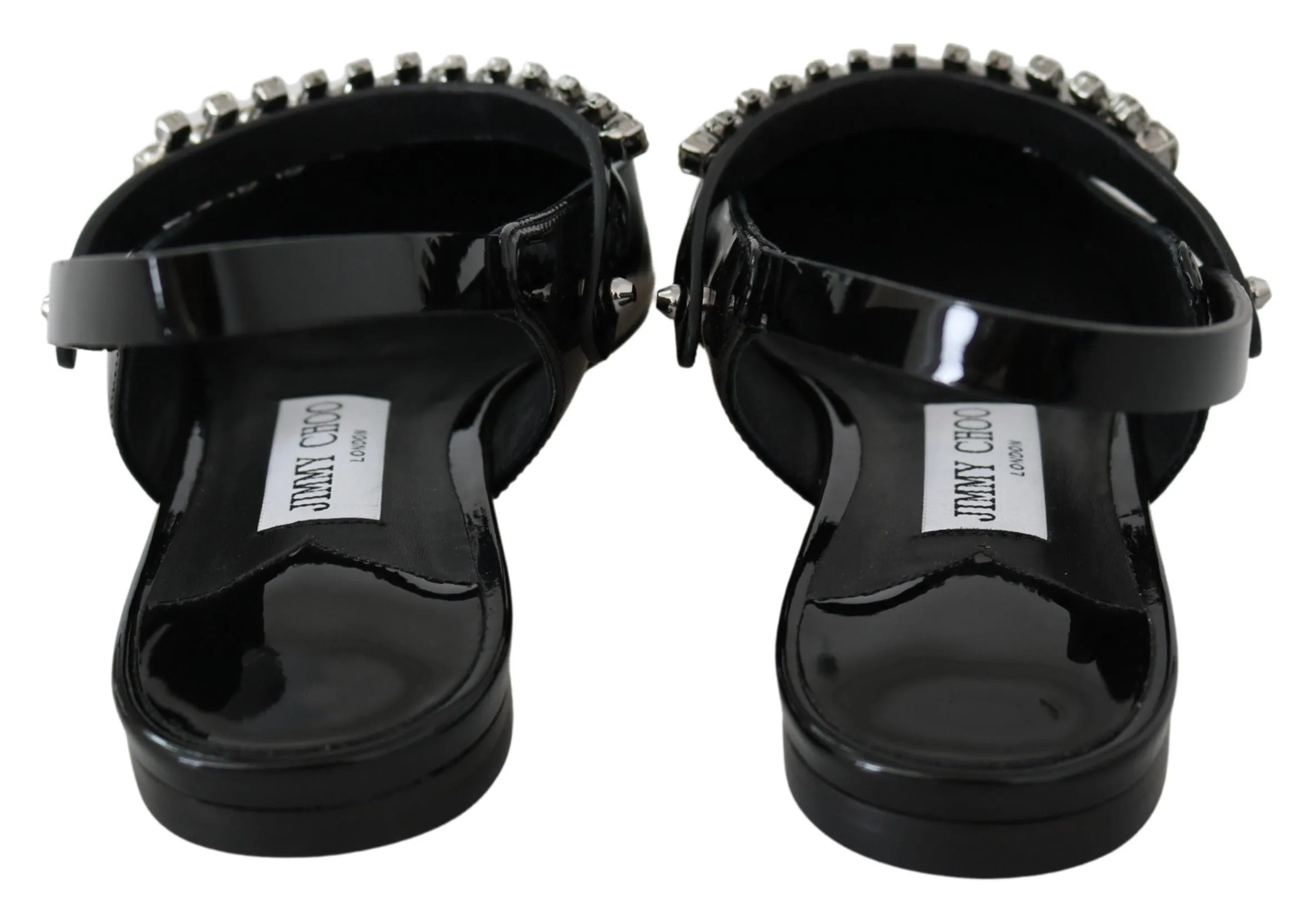 Jimmy Choo Elegant  Patent Flats with Crystal Women's Accent