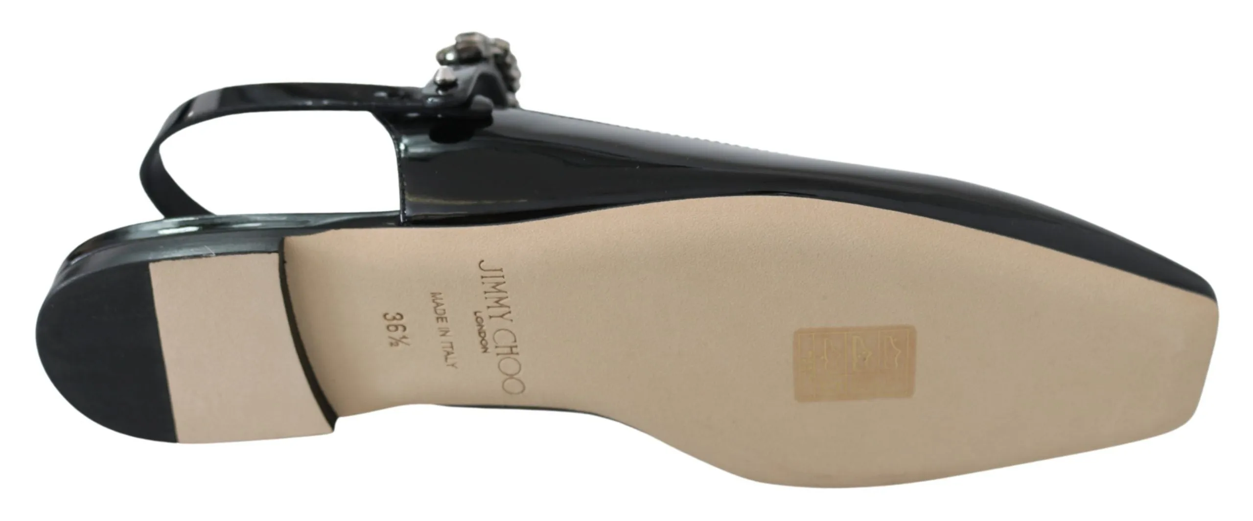 Jimmy Choo Elegant  Patent Flats with Crystal Women's Accent