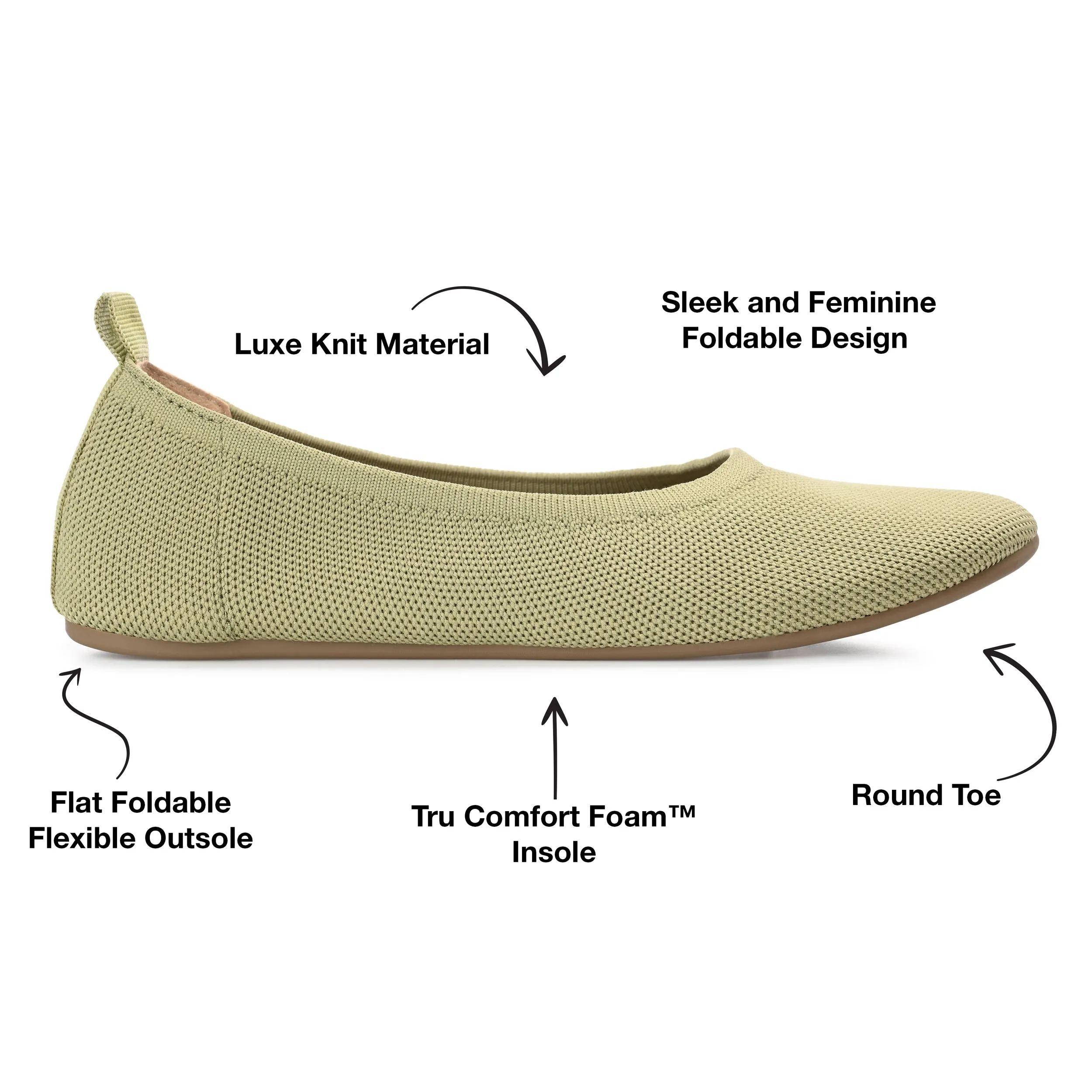 Journee Collection Women's Tru Comfort Foam Wide Width Jersie Foldable Flat