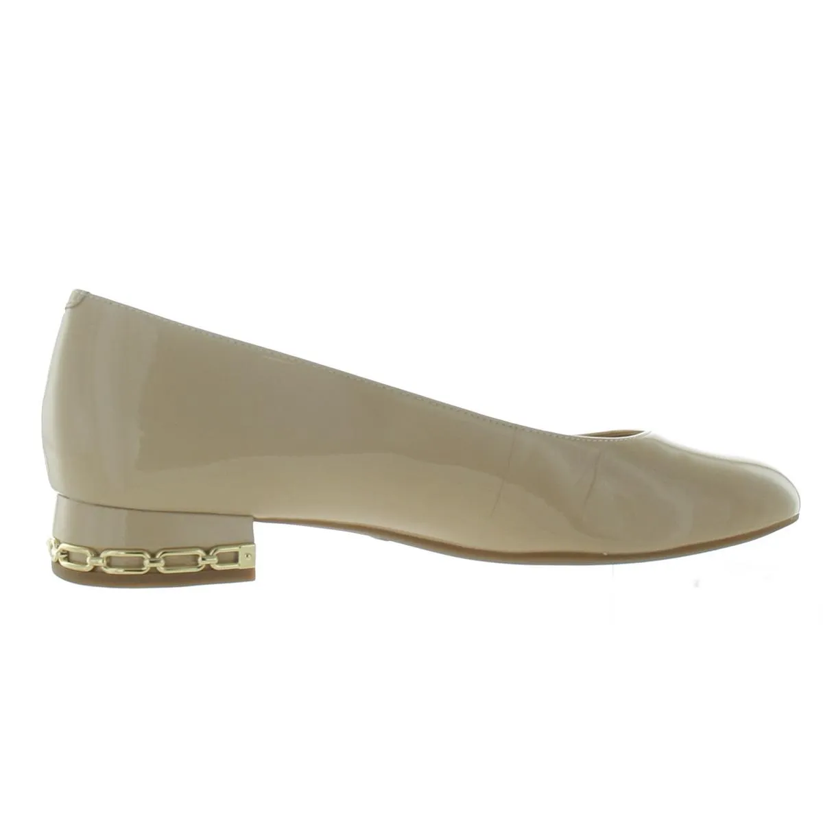 June Flex Womens Chain Leather Ballet Flats