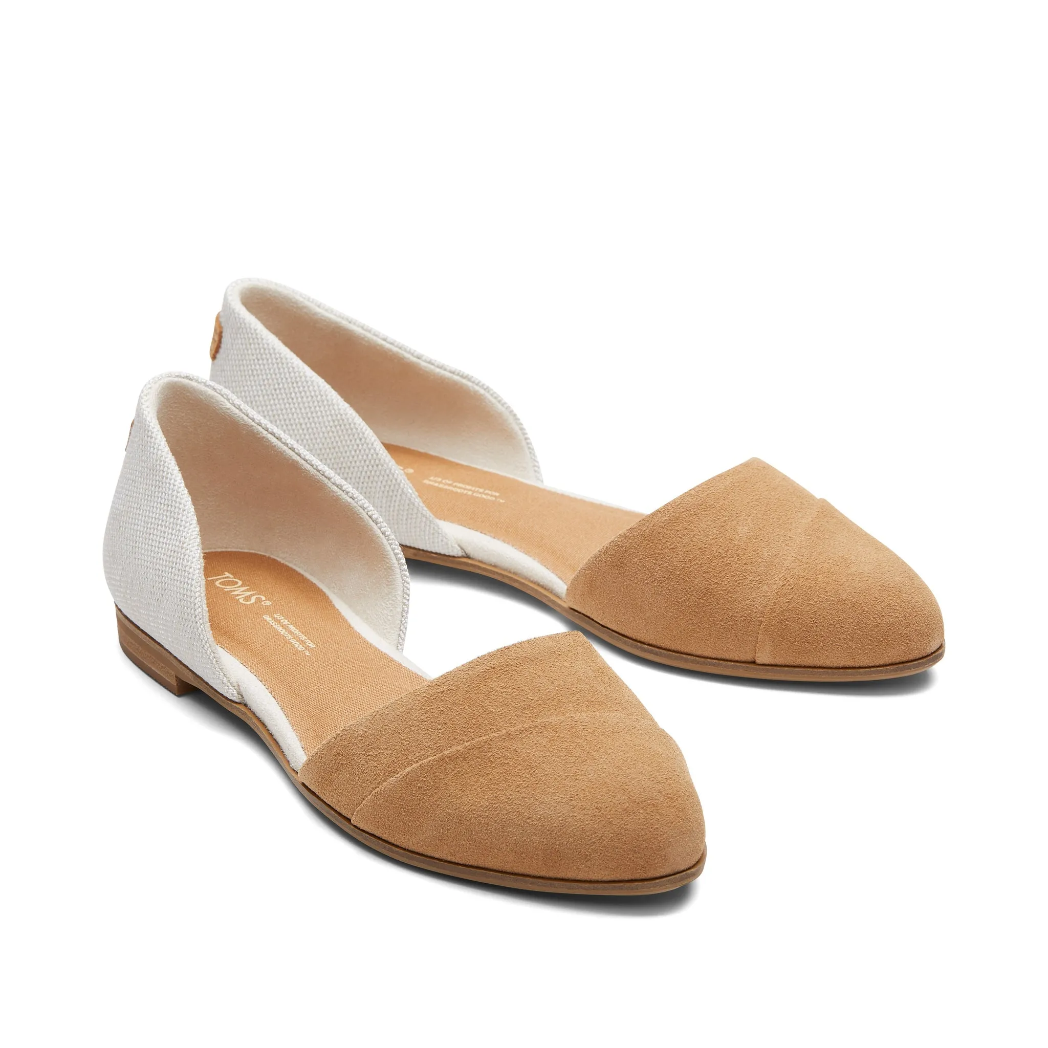 Jutti D'Orsay Tan Suede Leather Flat