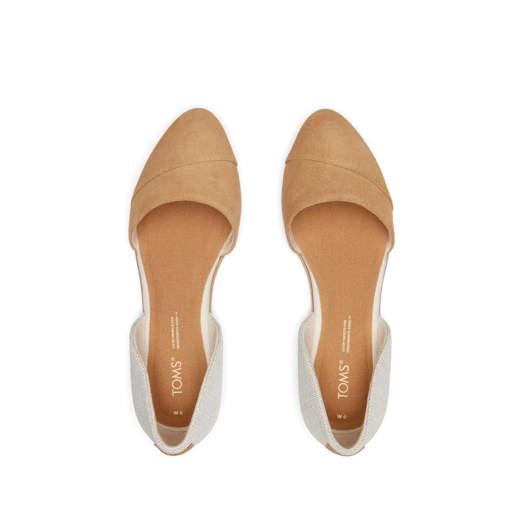 Jutti D'Orsay Tan Suede Leather Flat