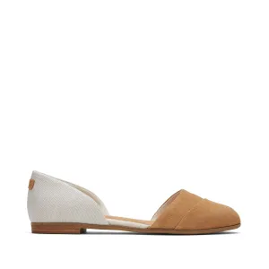 Jutti D'Orsay Tan Suede Leather Flat
