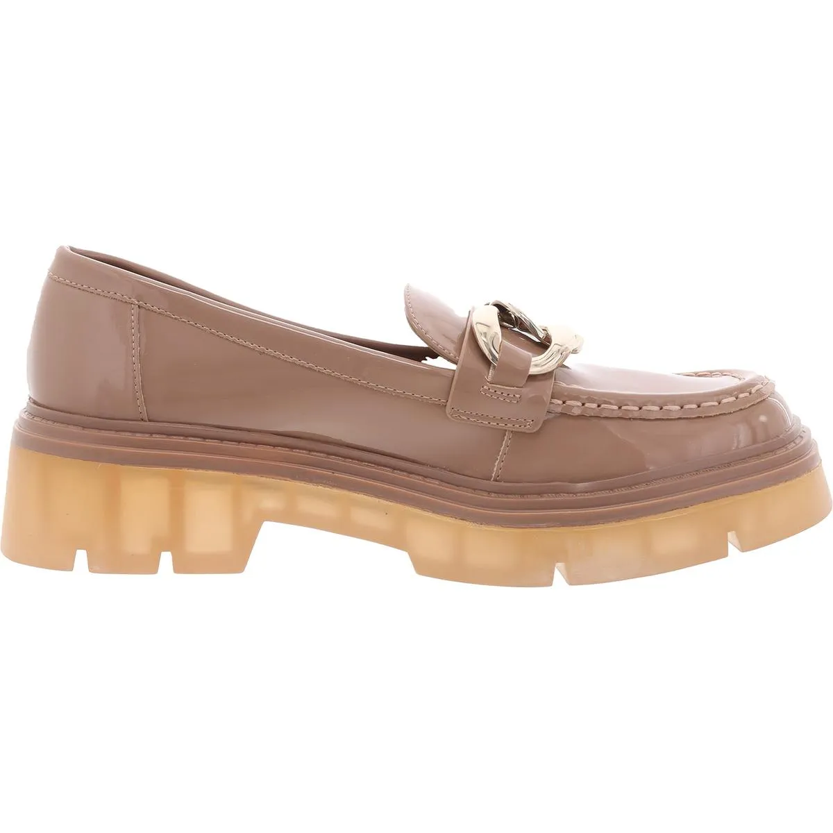 KAHLOW Womens Lugged Sole Patent Leather Loafers