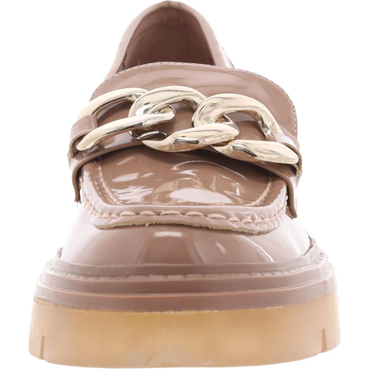 KAHLOW Womens Lugged Sole Patent Leather Loafers