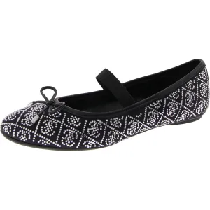 Kairo Womens Rhinestone Bow Ballet Flats