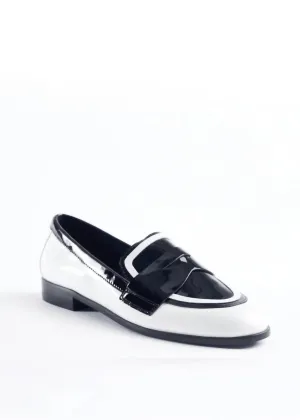 Kali Loafer In Black / White Patent