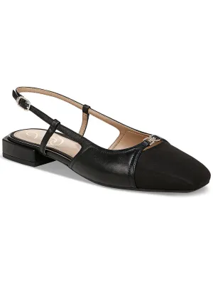 Kara Womens Leather Ankle Strap Slingbacks