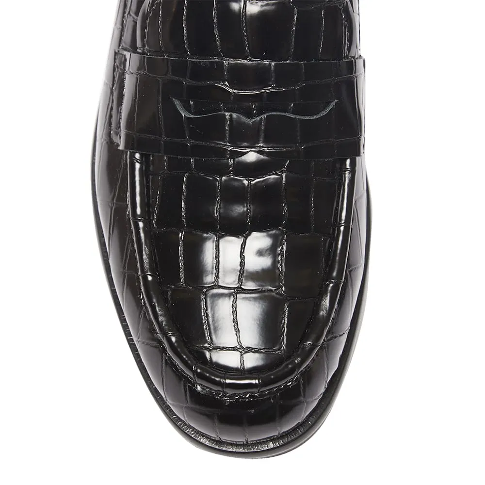 Kassidy Loafer in Black Croc
