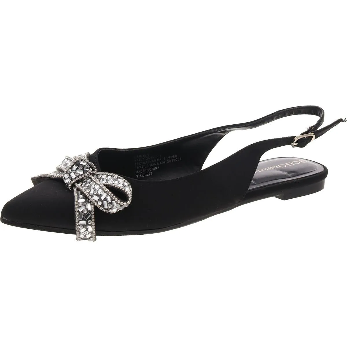Katly Womens Satin Bow Slingbacks