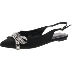 Katly Womens Satin Bow Slingbacks