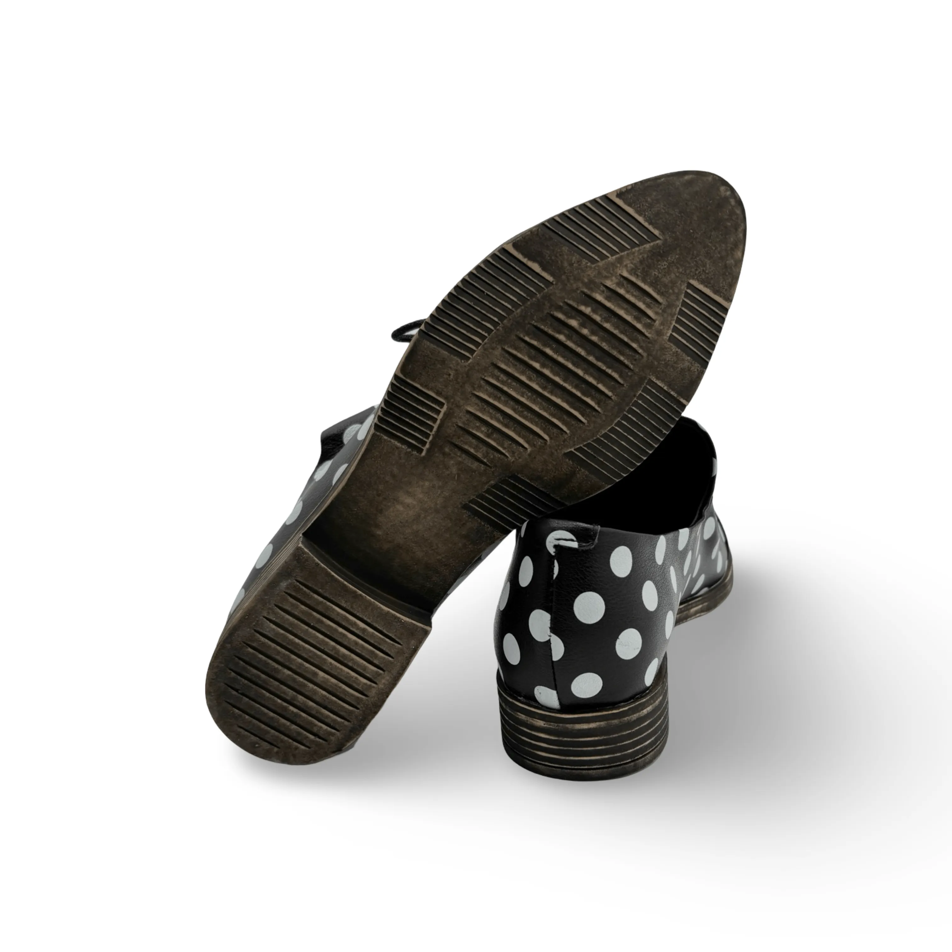 Kotty Black/White Spot Flat