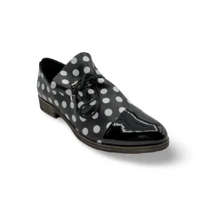 Kotty Black/White Spot Flat