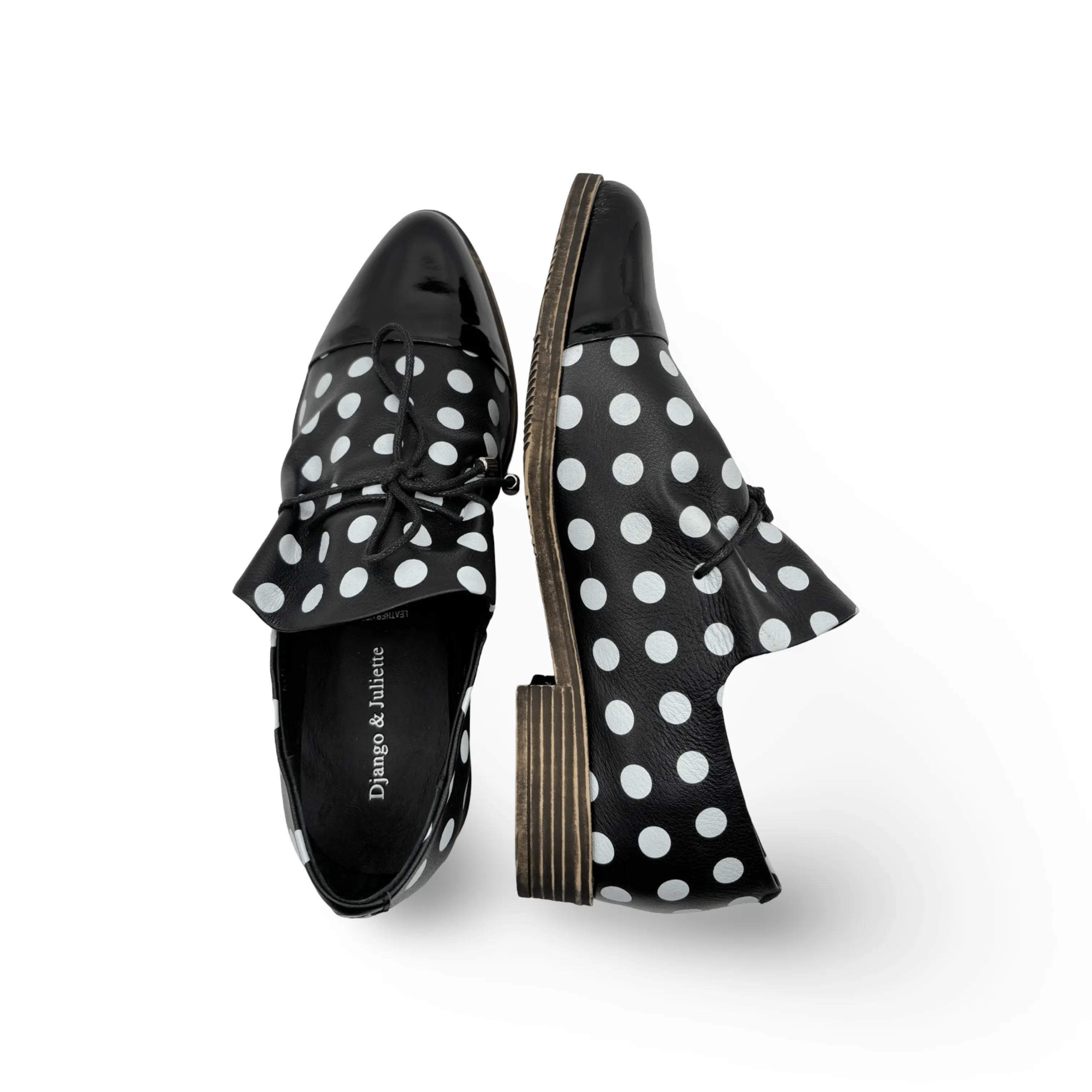 Kotty Black/White Spot Flat