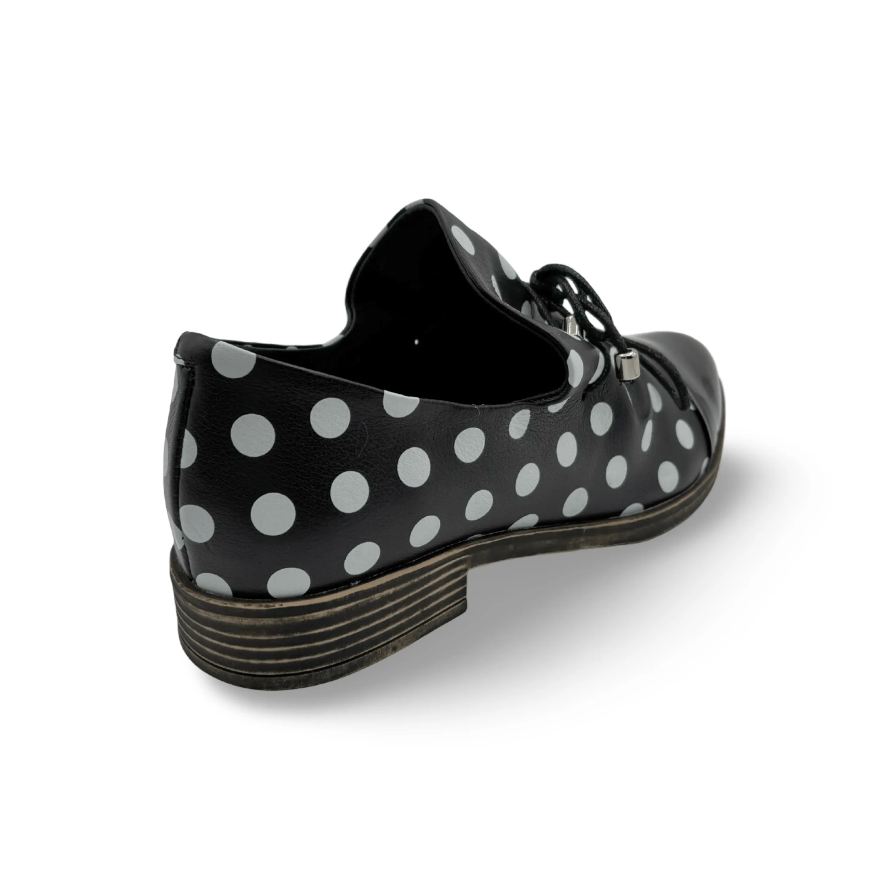Kotty Black/White Spot Flat