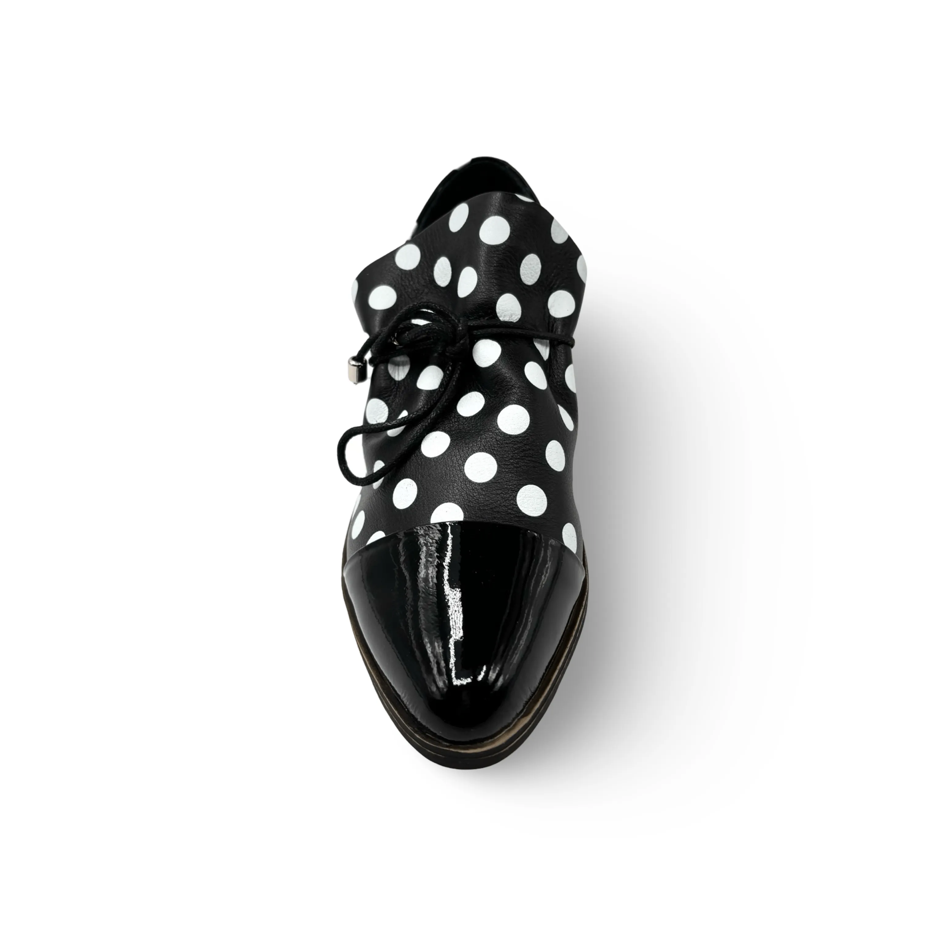 Kotty Black/White Spot Flat