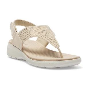 Lantern Wedge in Beige Diamante