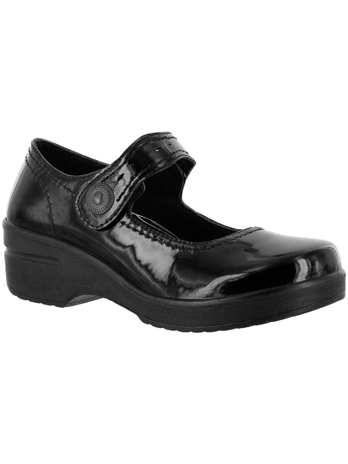 Let See Womens Faux Leather Slip On Clogs