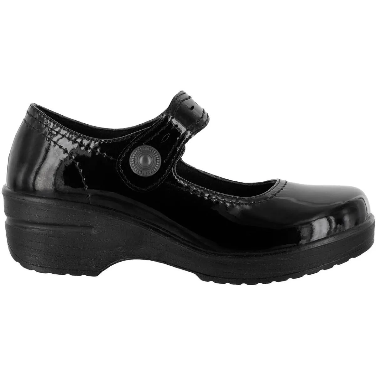 Let See Womens Faux Leather Slip On Clogs