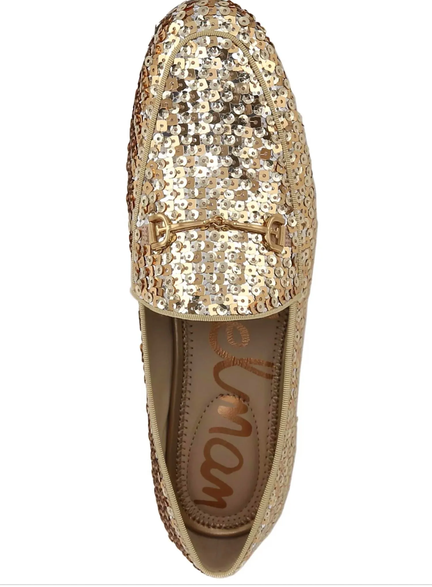 Loraine Sequined Loafer In Gold