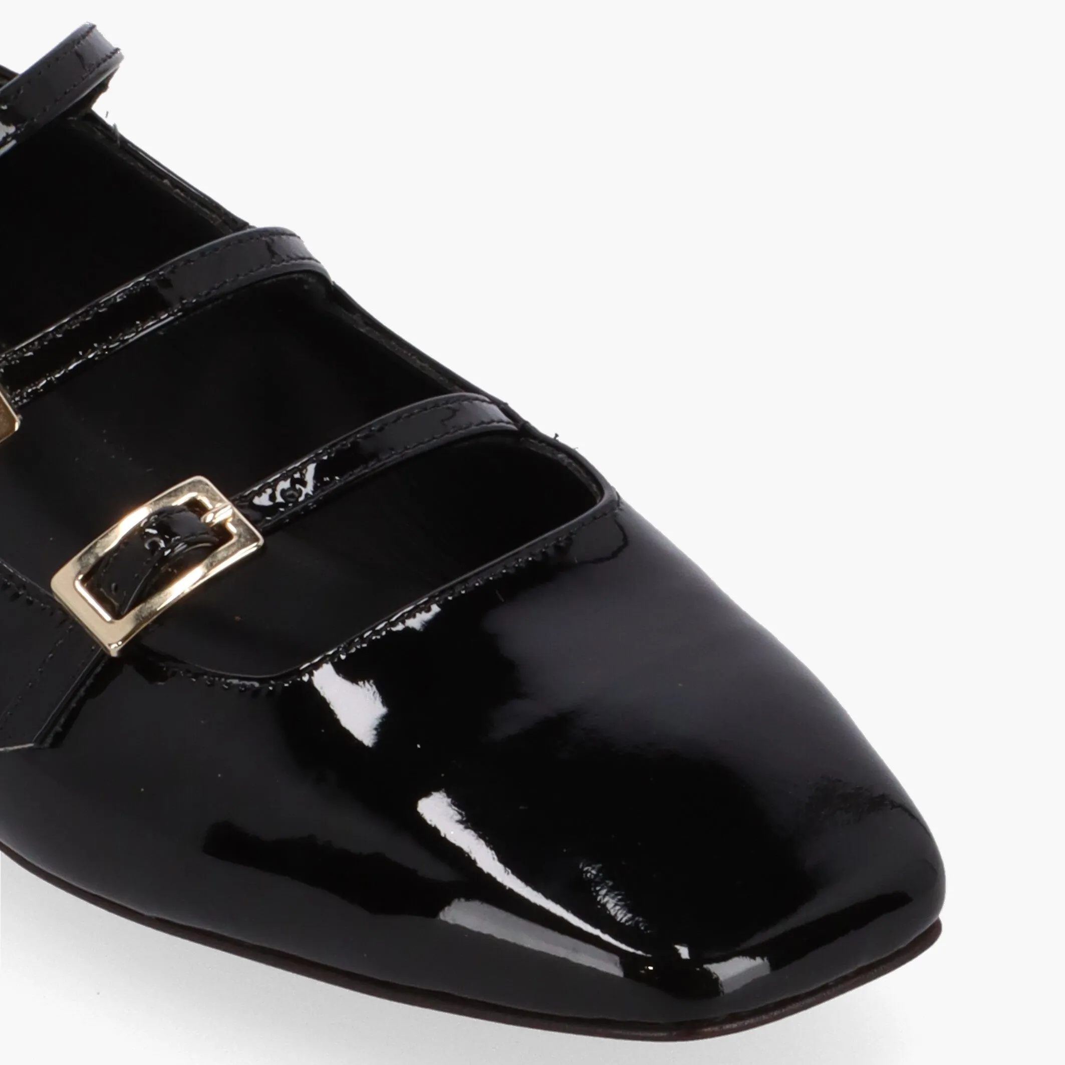 Luke Onix Black Leather Ballet Flats