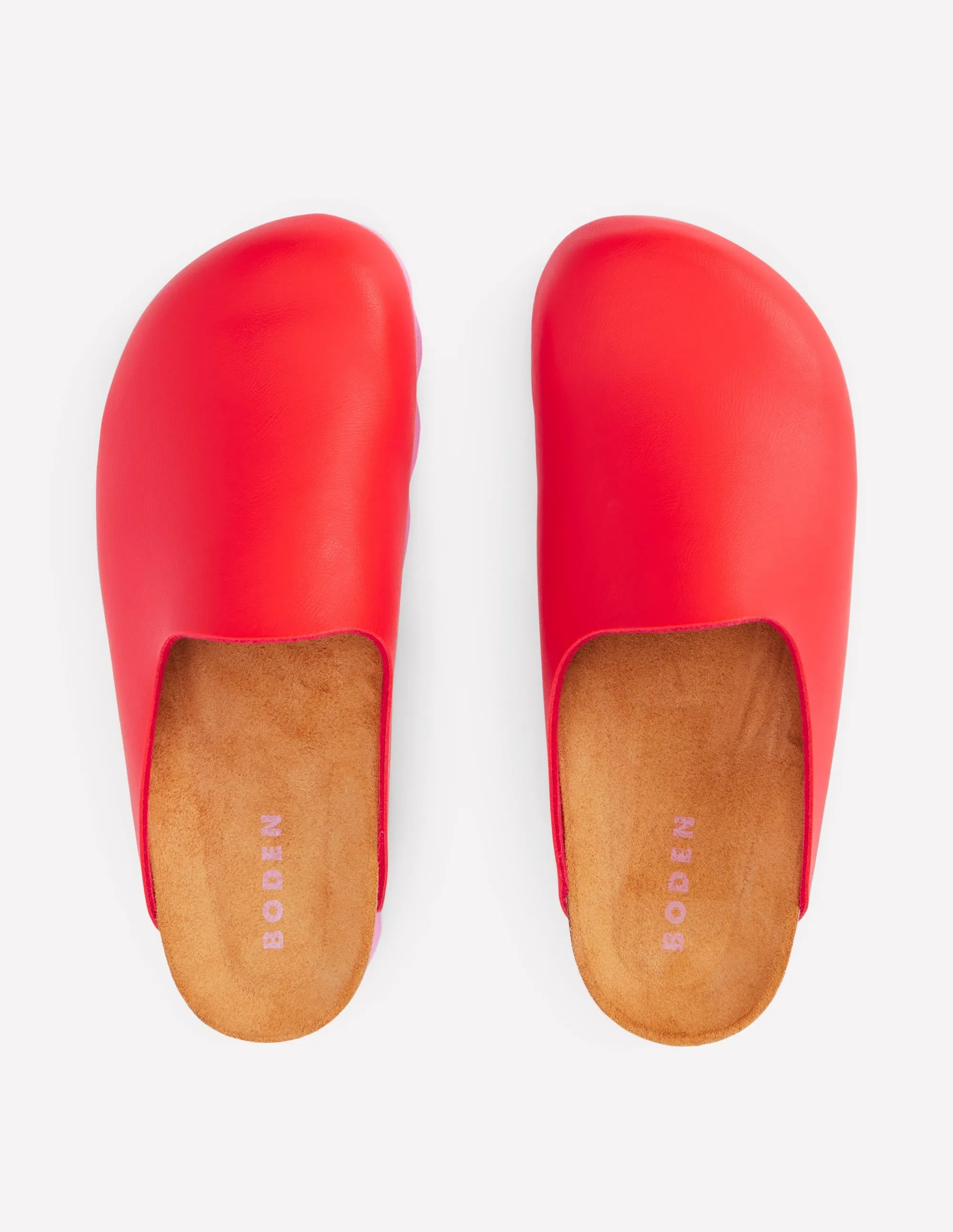 Lyla Colour Block Clogs-Post Box Red/Soft Pink