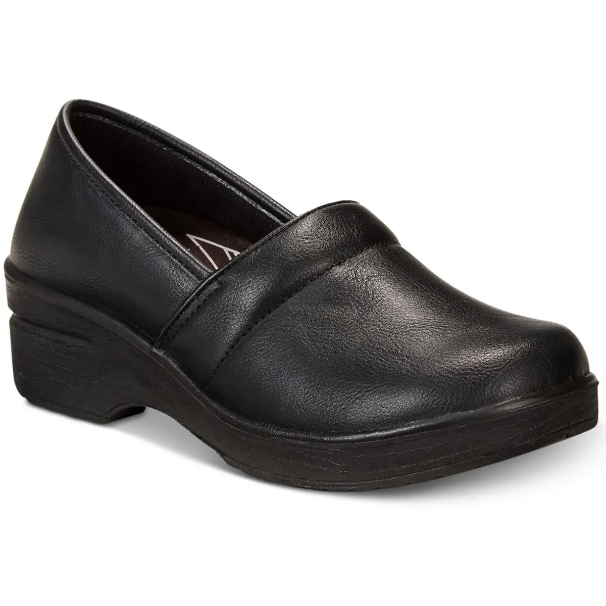 LYNDEE Womens Slip Resistant Manmade Clogs