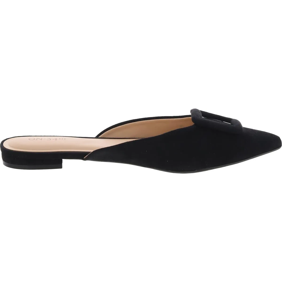 MABEL Womens Buckle Faux Leather Mules