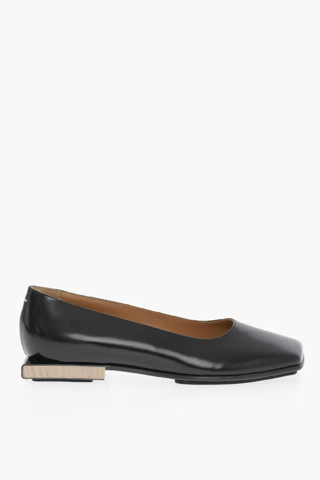 Maison Margiela Mm22 Patent Leather Ballet Flats With Square Heel