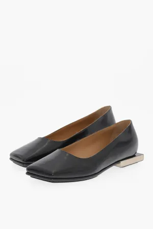 Maison Margiela Mm22 Patent Leather Ballet Flats With Square Heel