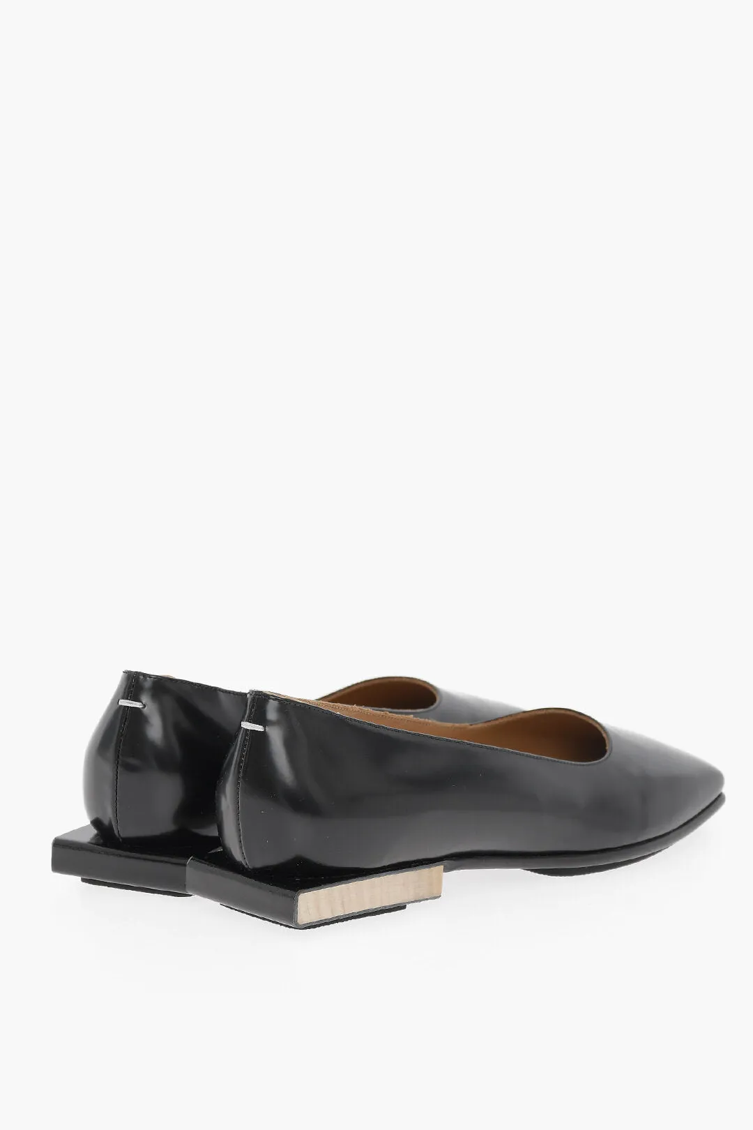 Maison Margiela Mm22 Patent Leather Ballet Flats With Square Heel
