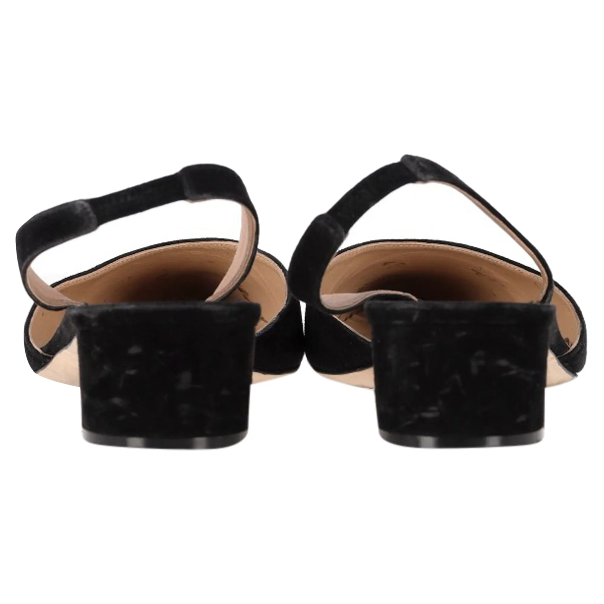 Manolo Blahnik Aspro Block-Heel Slingback Pumps In Black Suede