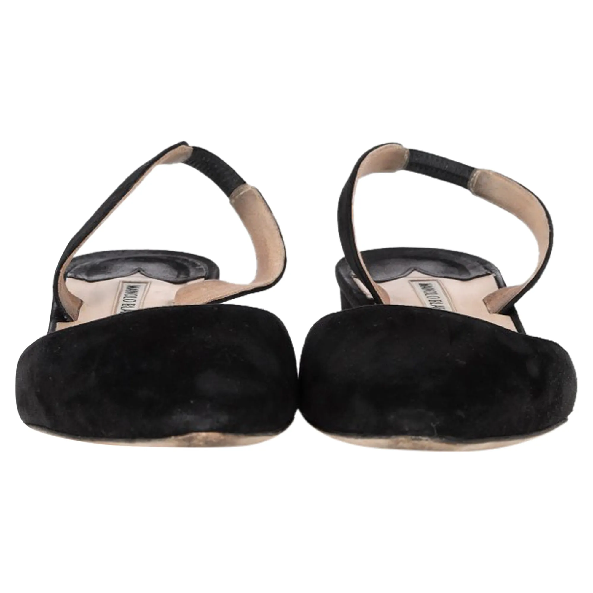 Manolo Blahnik Aspro Block-Heel Slingback Pumps In Black Suede