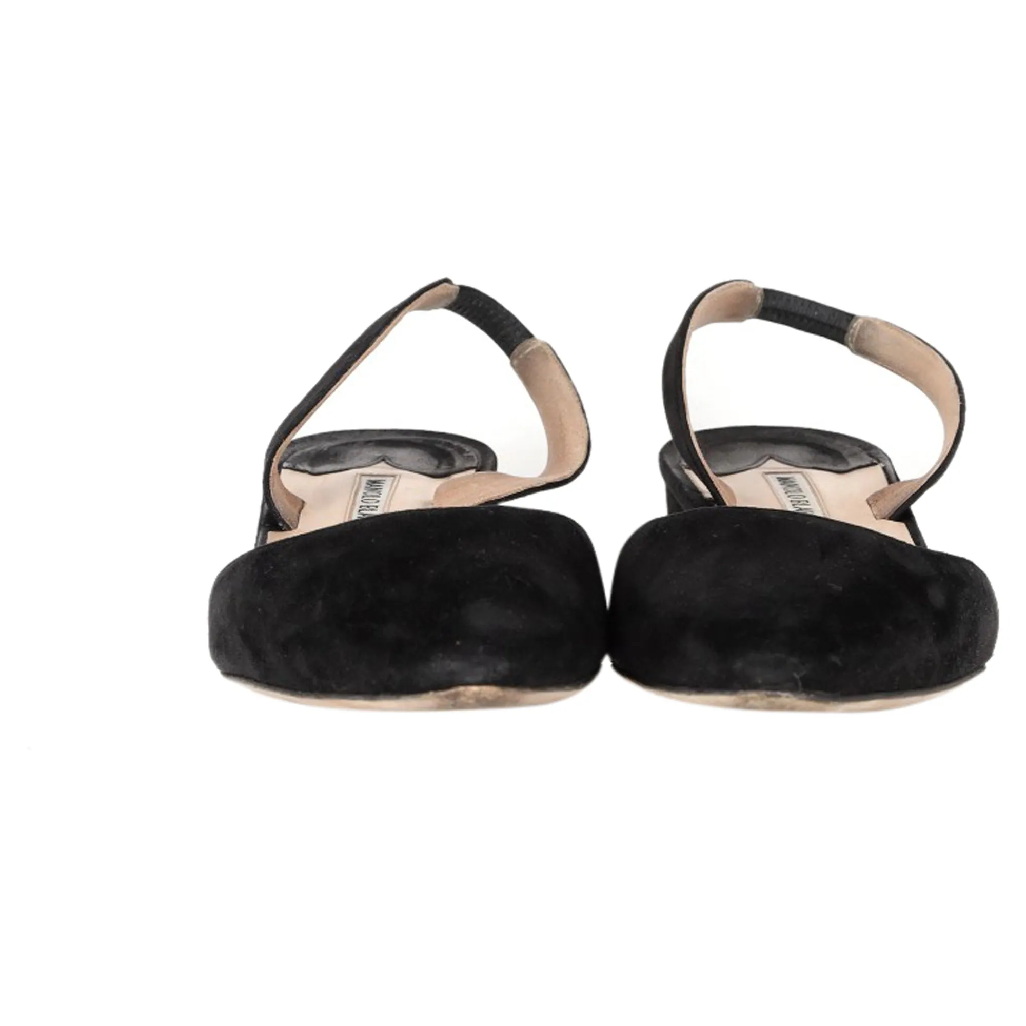 Manolo Blahnik Aspro Block-Heel Slingback Pumps In Black Suede