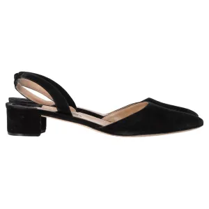 Manolo Blahnik Aspro Block-Heel Slingback Pumps In Black Suede