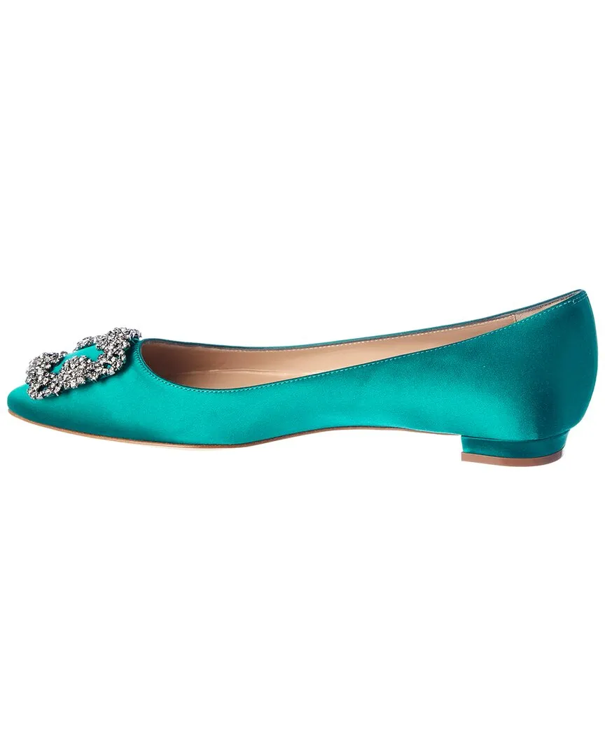 Manolo Blahnik Hangisi Satin Flat