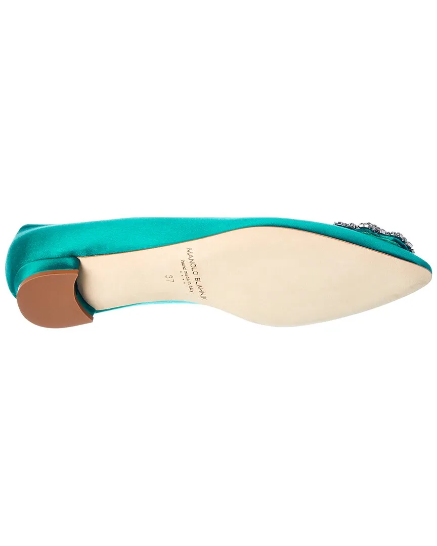 Manolo Blahnik Hangisi Satin Flat