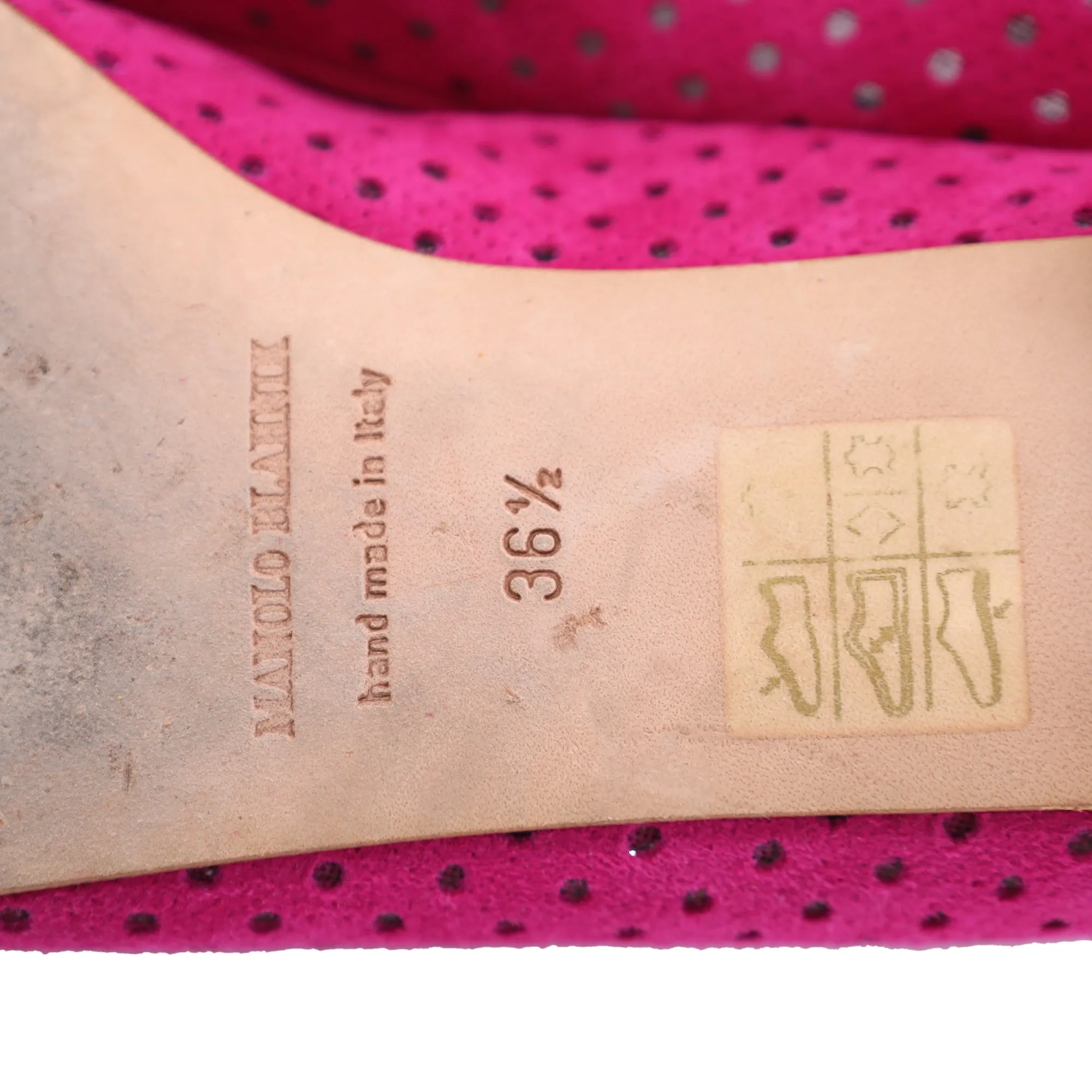 Manolo Blahnik Perforated Loafers in Pink Suede
