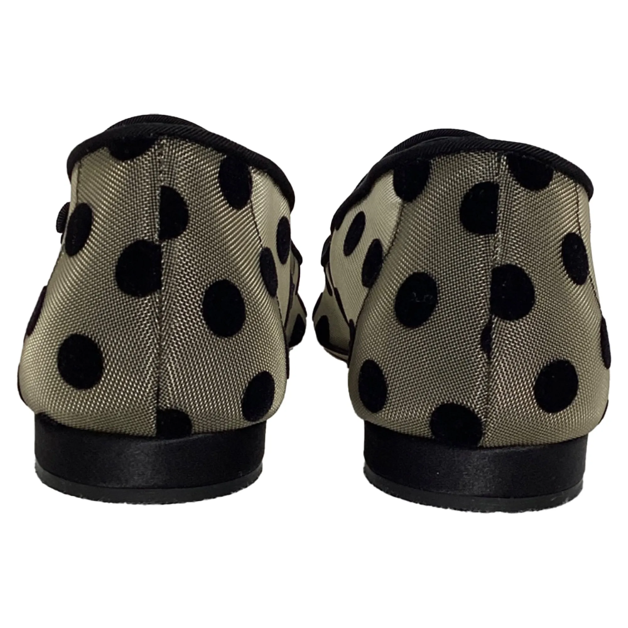 Manolo Blanhnik Campari Polka Dot Mary Jane Flats in White Polyamide