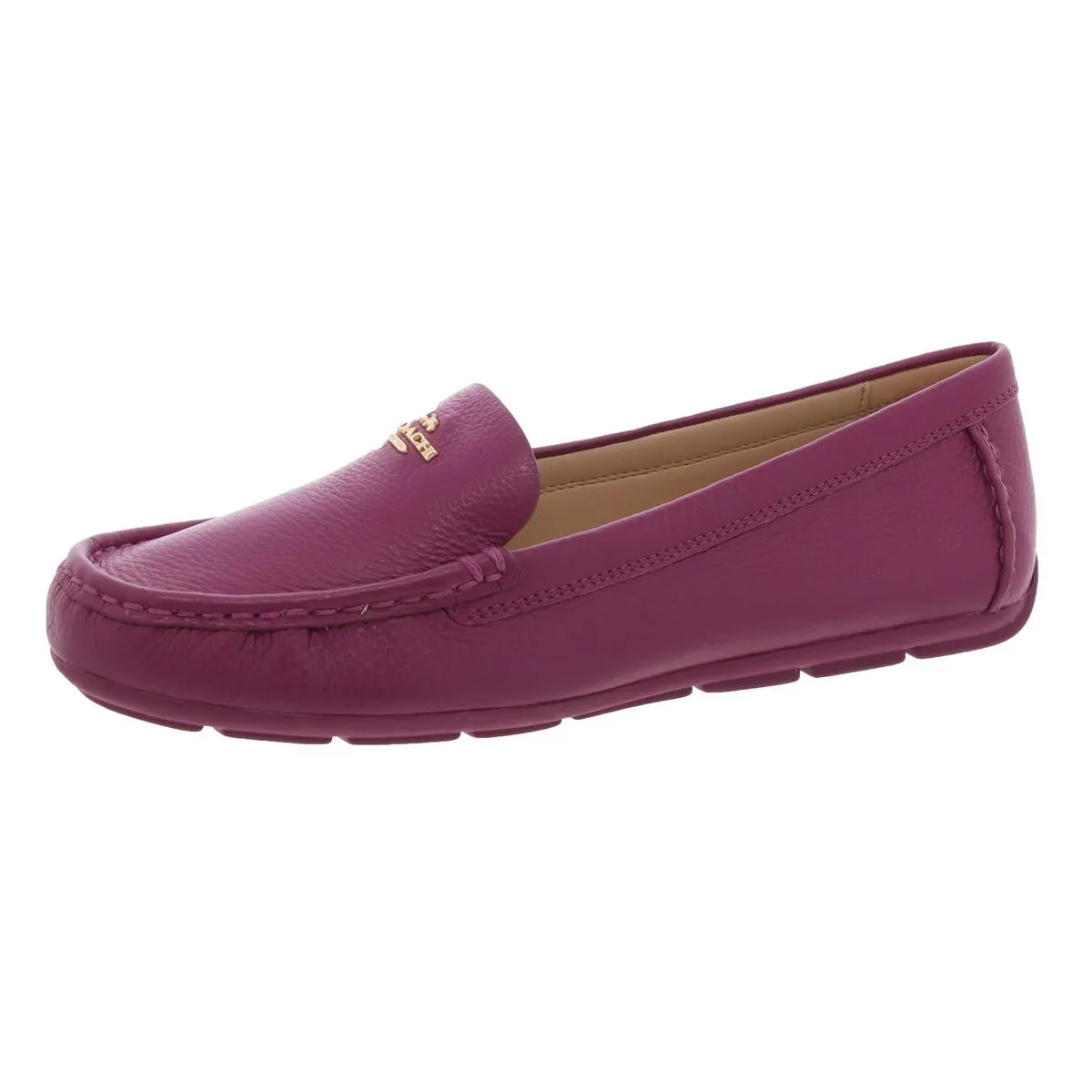Marley Womens Pebbled Leather Driving Moccasins