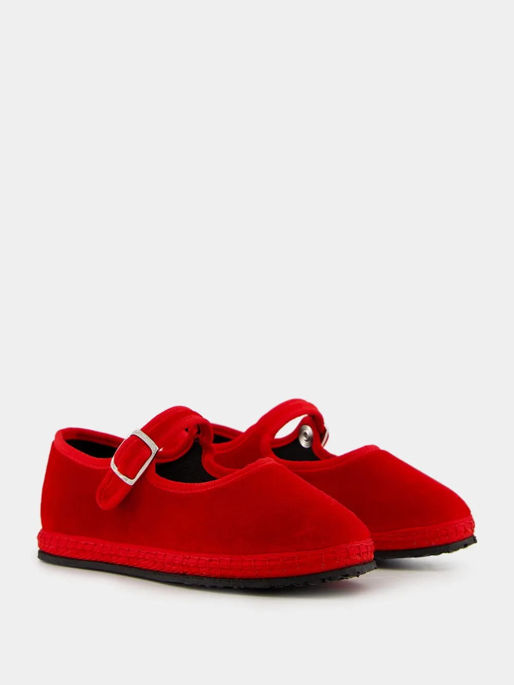 Mary Jane Bambino in Red Refosco Velvet
